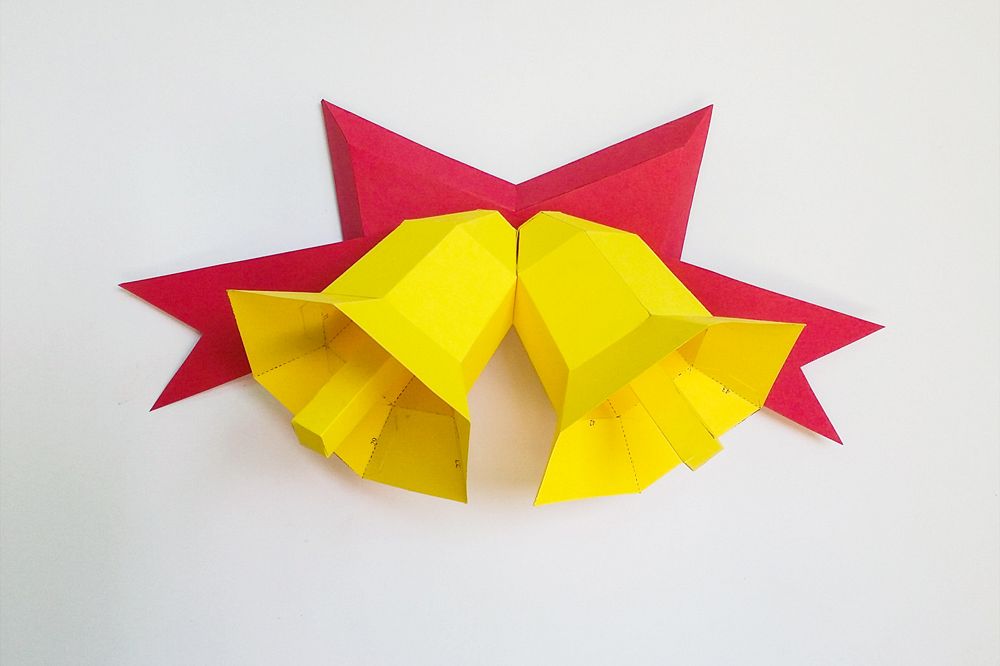 DIY Christmas Bells - 3d papercraft example image 1