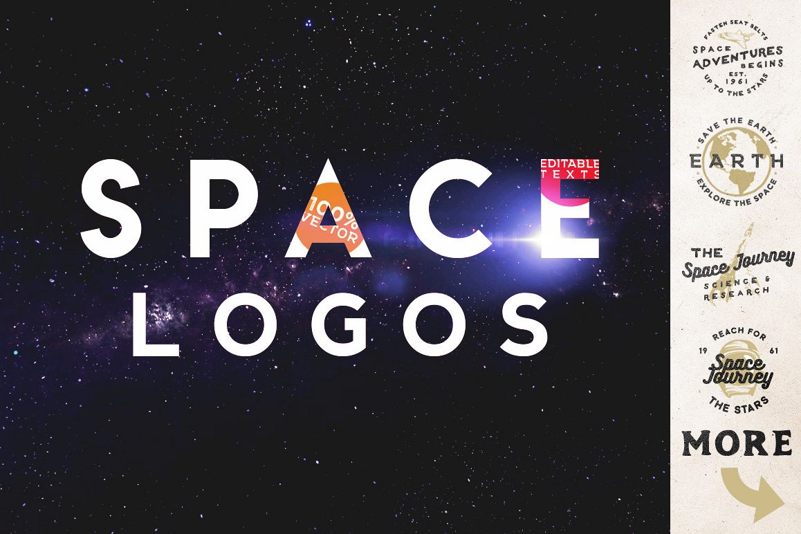 Space Vintage Logos example image 1