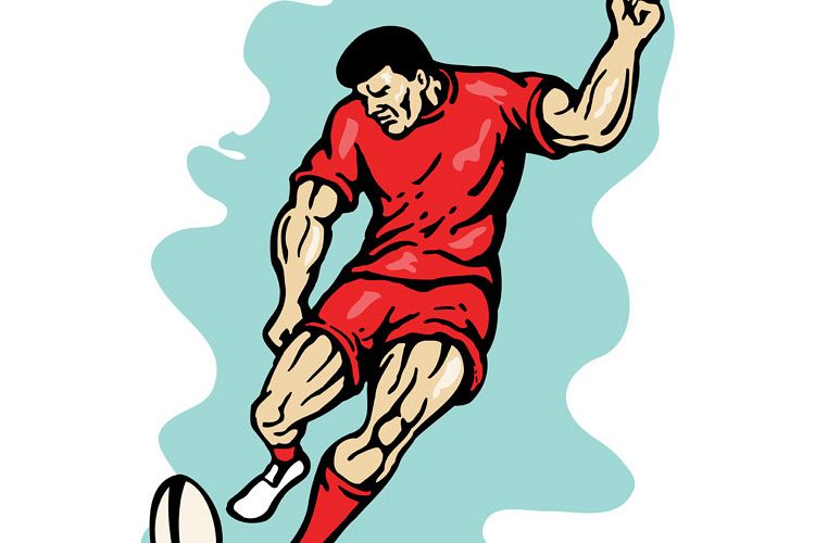 rugby player kicking the ball example image 1