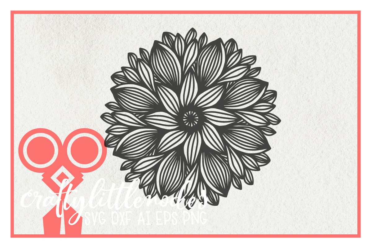 Sunflower Mandala - Hand Drawn Flower SVG