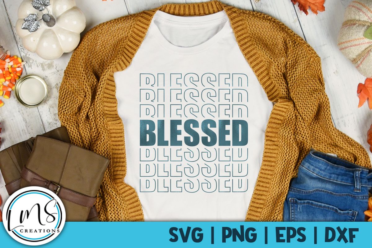 Blessed - Mirror SVG, PNG, EPS, DXF example image 1