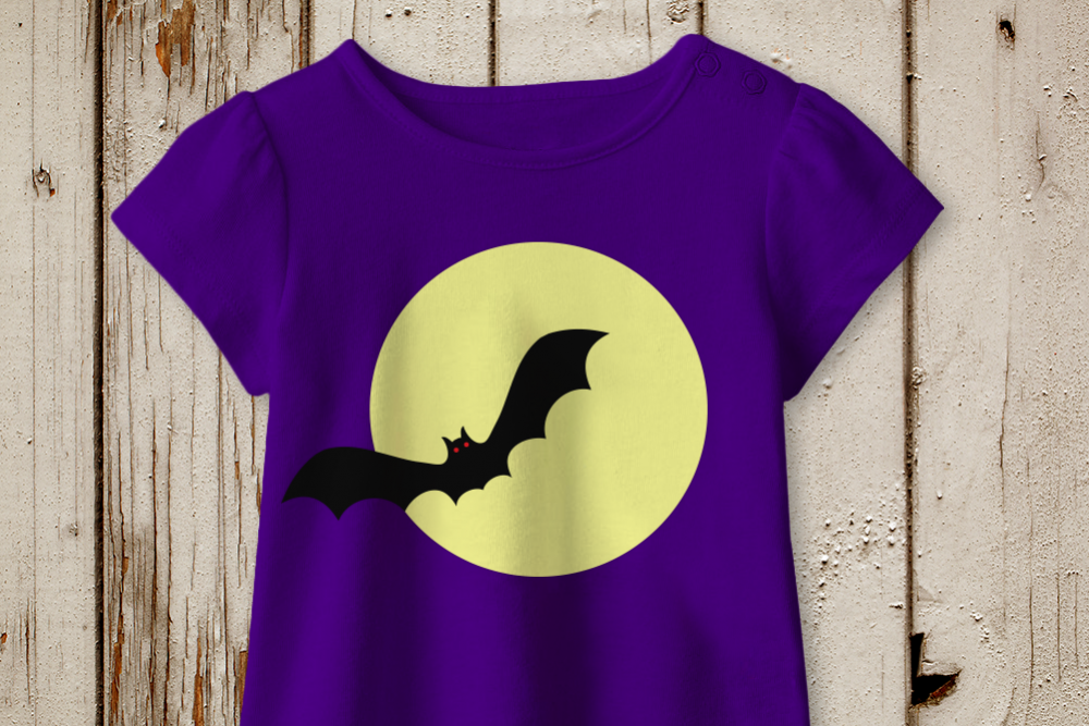 Halloween Vampire Bat on Moon SVG File Cutting Template example image 1