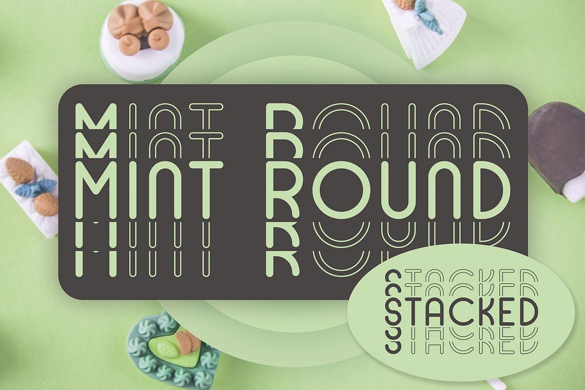 Mint Round - Stacked - Mirrored Font example image 1