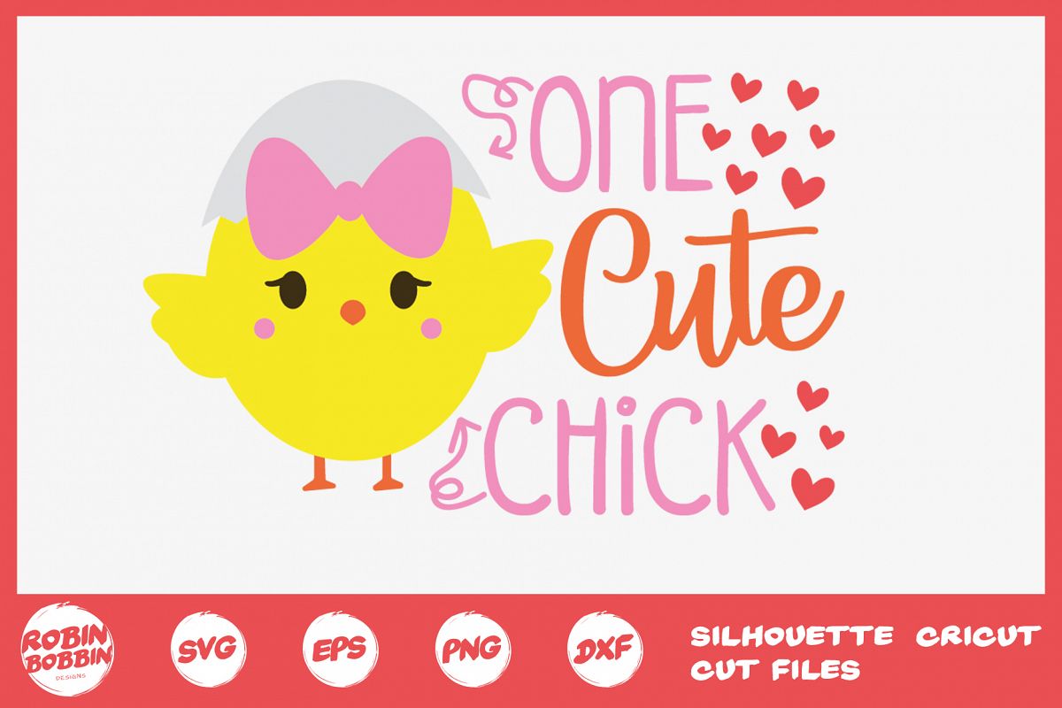 Easter svg, One Cute Chick svg, Baby onesie easter svg example image 1
