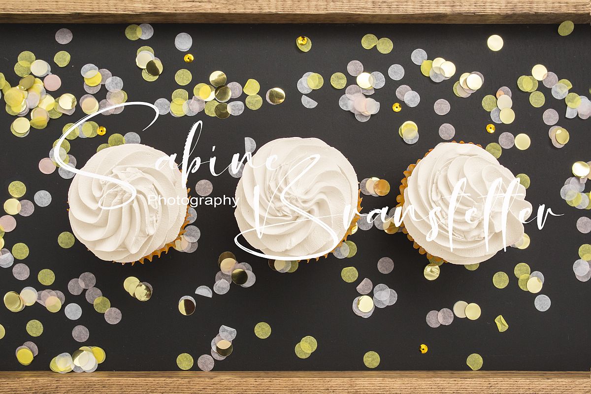 Styled Stock Photography Three Cupcakes Mockup example image 1
