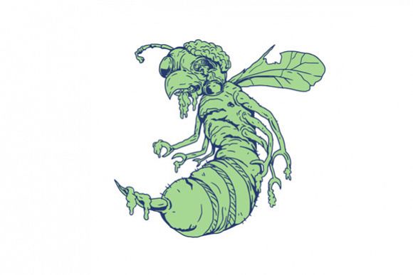 Zombie Bee Cartoon example image 1