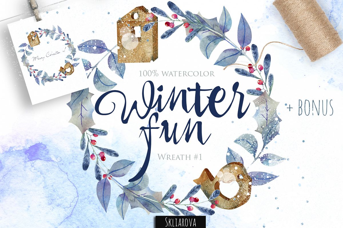 Winter fun. Wreath #1 example image 1