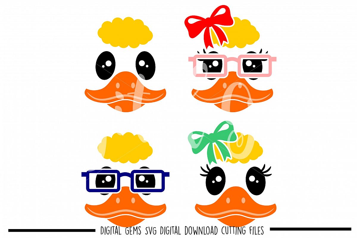 Duck Faces SVG / DXF / EPS / PNG files example image 1