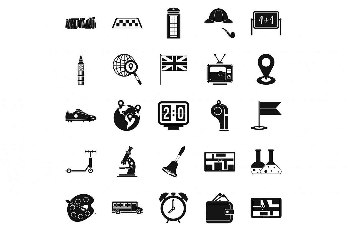 Bus icons set, simple style example image 1
