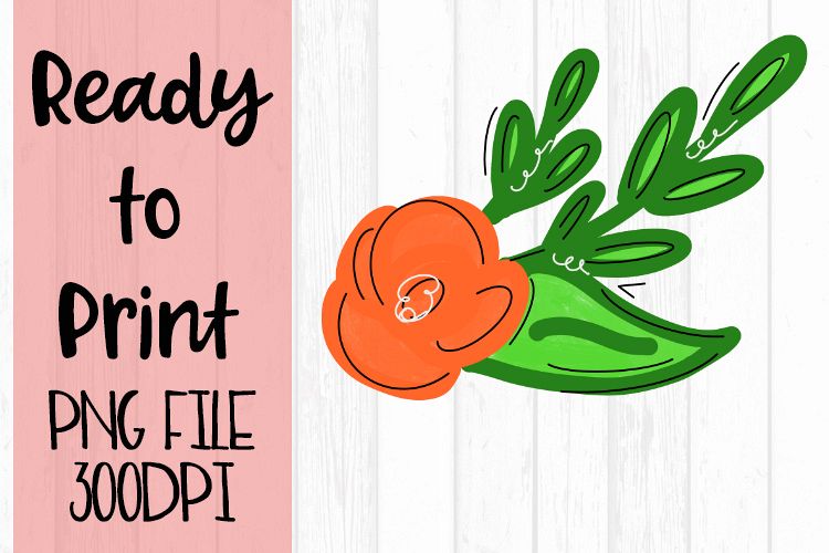 Orange Flower Ready to Print example image 1