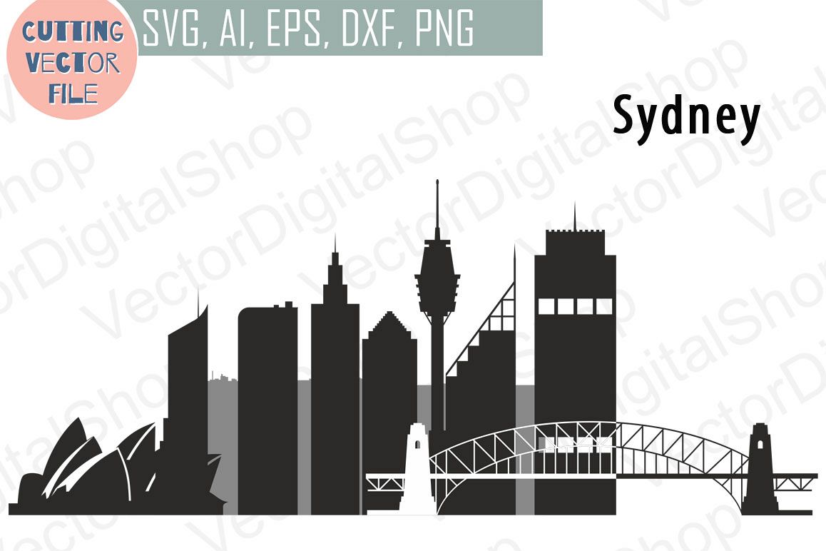 Sydney Vector, Australia city Skyline SVG, JPG, PNG, DWG, CDR, EPS, AI example image 1