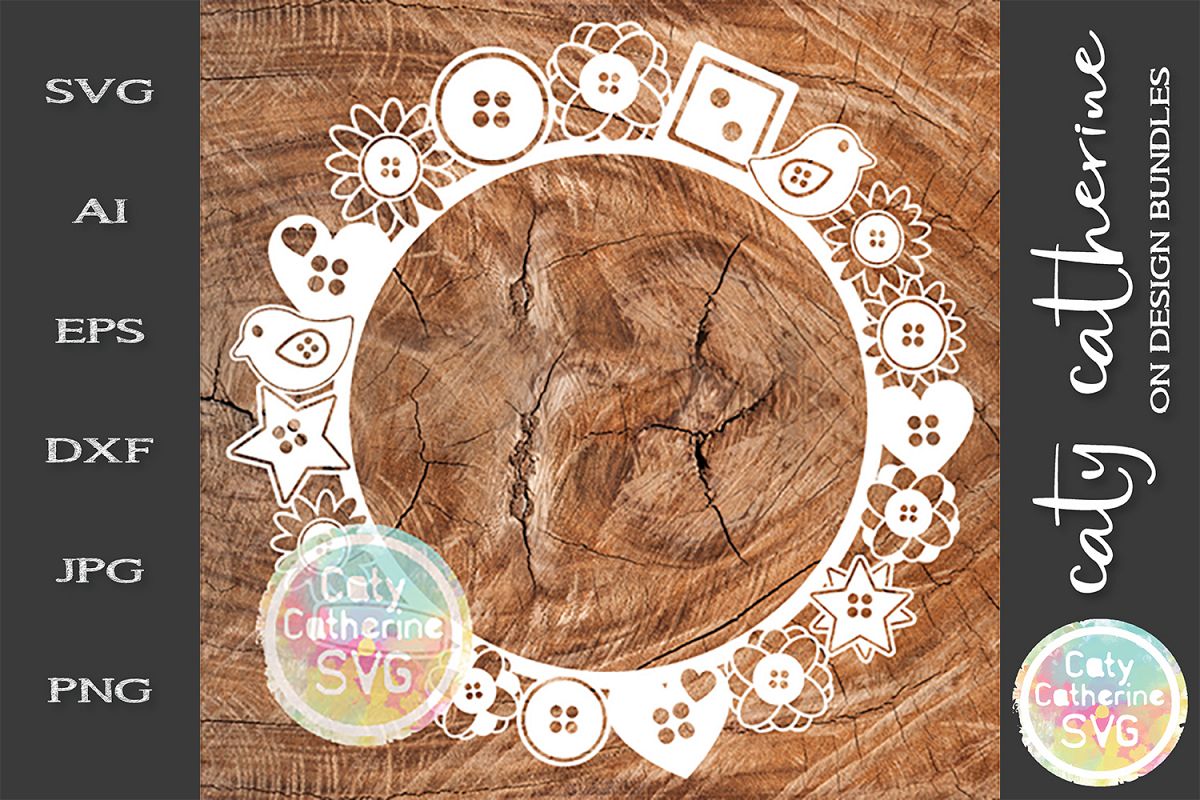 Button Monogram Frame SVG Cut File example image 1