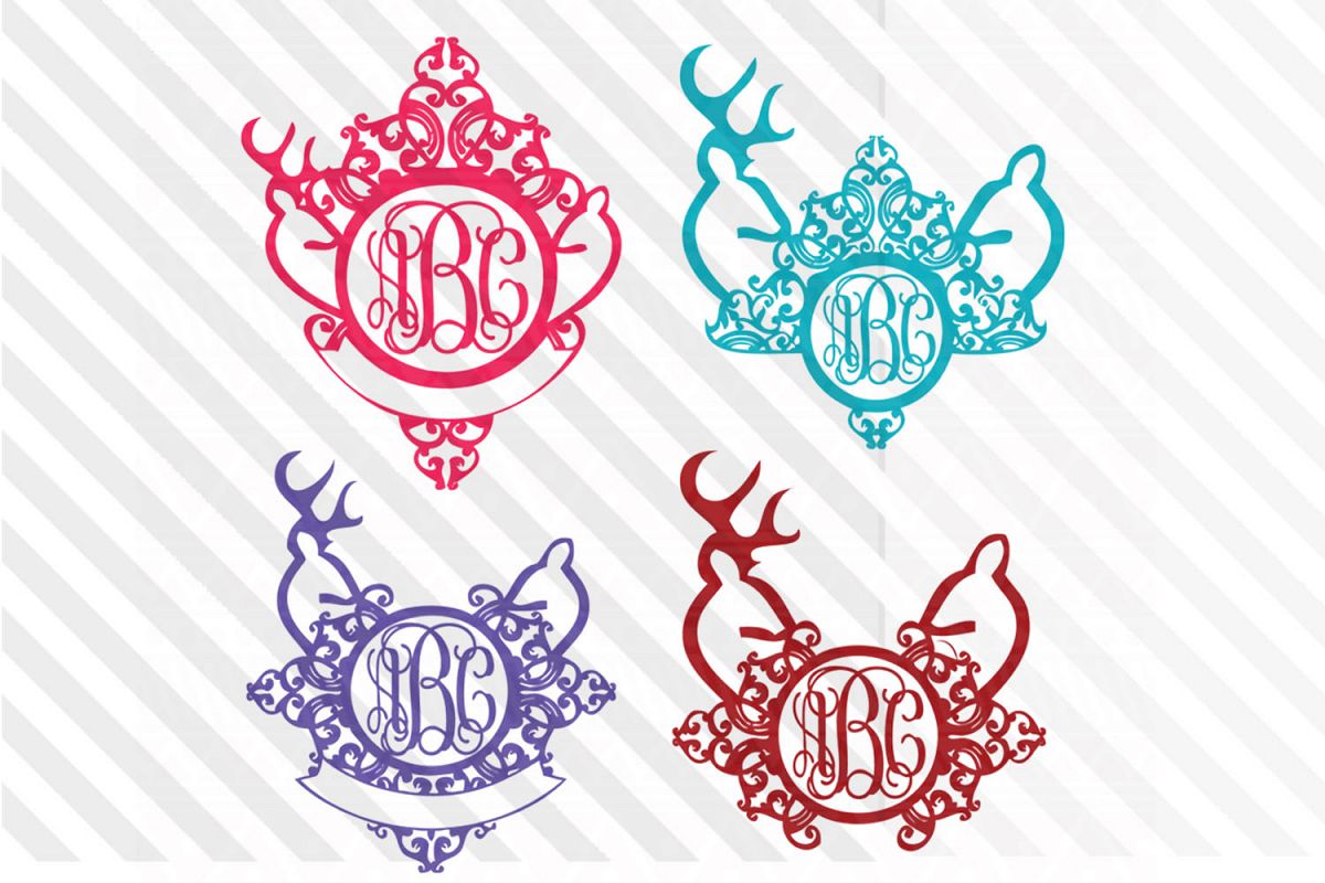 Wedding,Monograms,SVG,deer,Reindeer,Wreath,font,Logo,vector example image 1