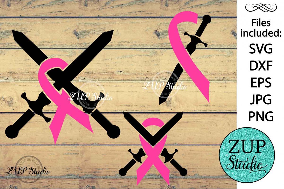 Breast Cancer Ribbon cutting files svg 7 example image 1