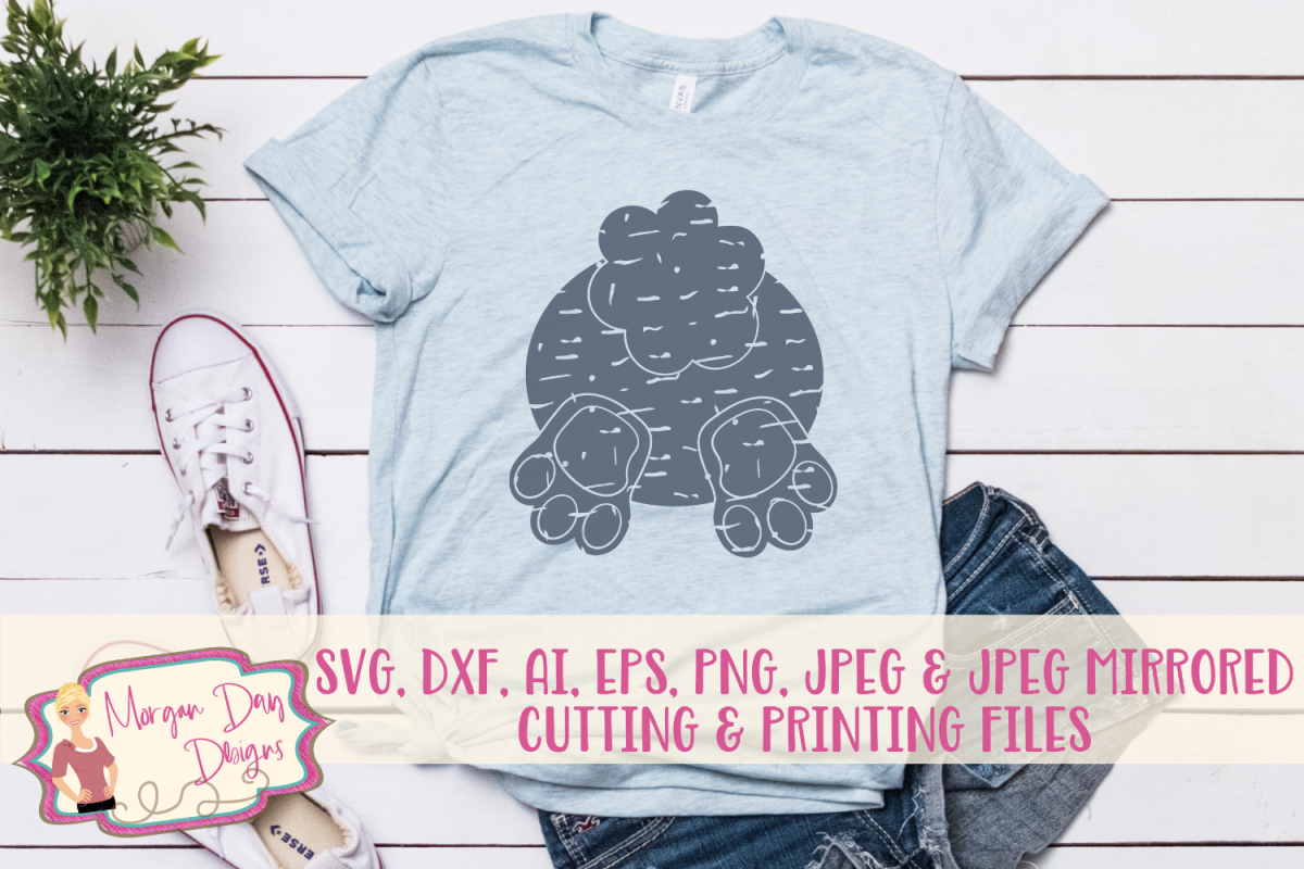 Grunge Bunny Butt - Easter SVG, DXF, AI, EPS, PNG, JPEG example image 1