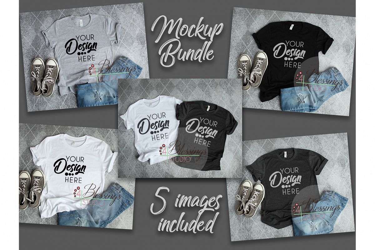 Download Bella Canvas Mockup Bundle T Shirt Mockup Bundle 5 images