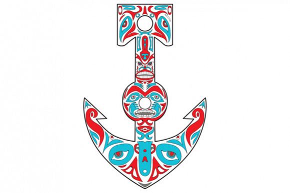 Anchor Totem Pole Northwest Coast Art example image 1