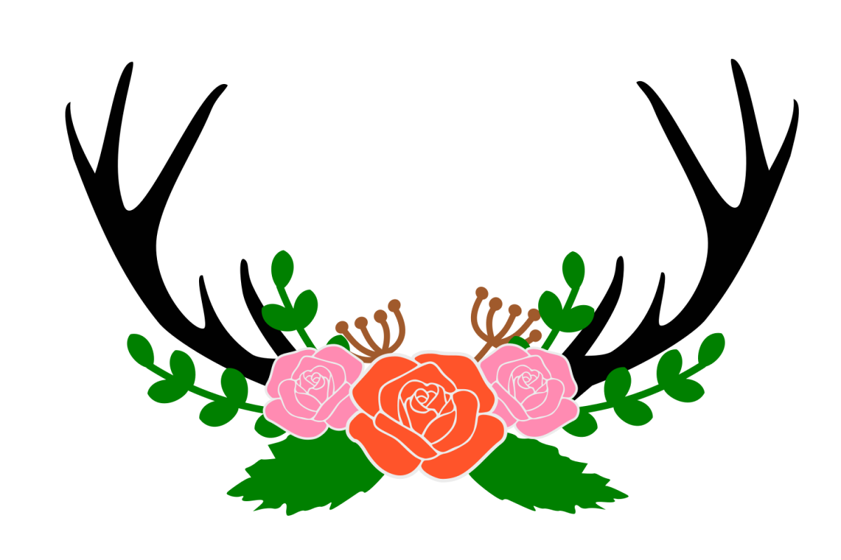 Deer floral antler svg (62709) SVGs Design Bundles for Silhouette. 
