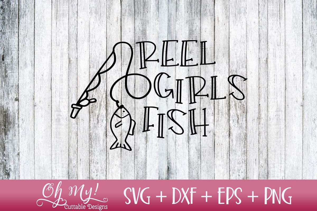 Reel Girls Fish - SVG DXF EPS PNG Cutting example image 1