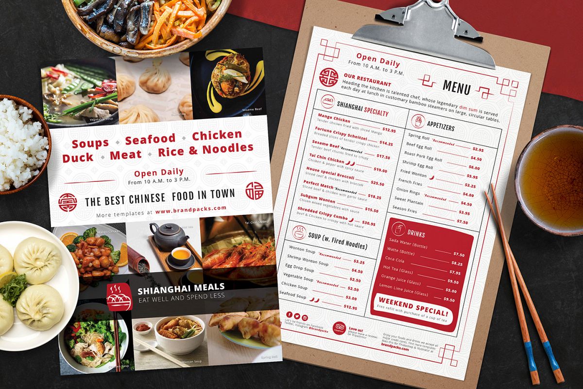 Chinese Menu & Flyer Template example image 1