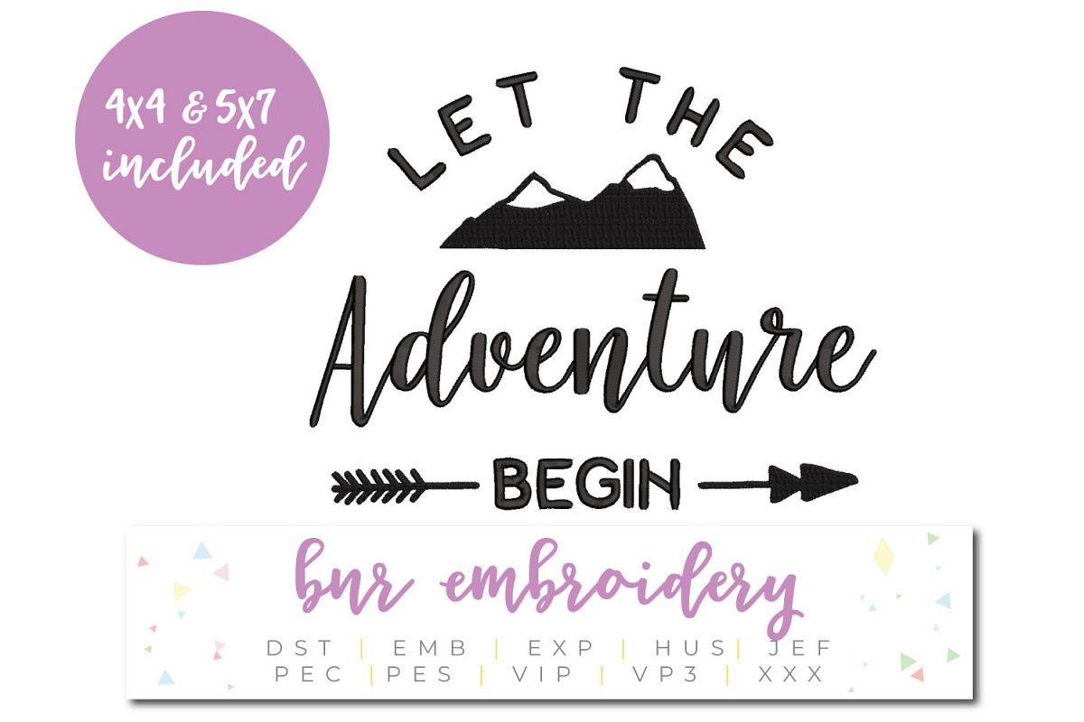 Let The Adventure Begin Machine Embroidery Design example image 1