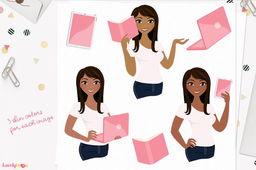 Woman teacher character clip art L120 Zoe example image 1