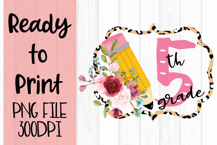 5th Grade Leopard Frame Pencil Ready to Print example image 1