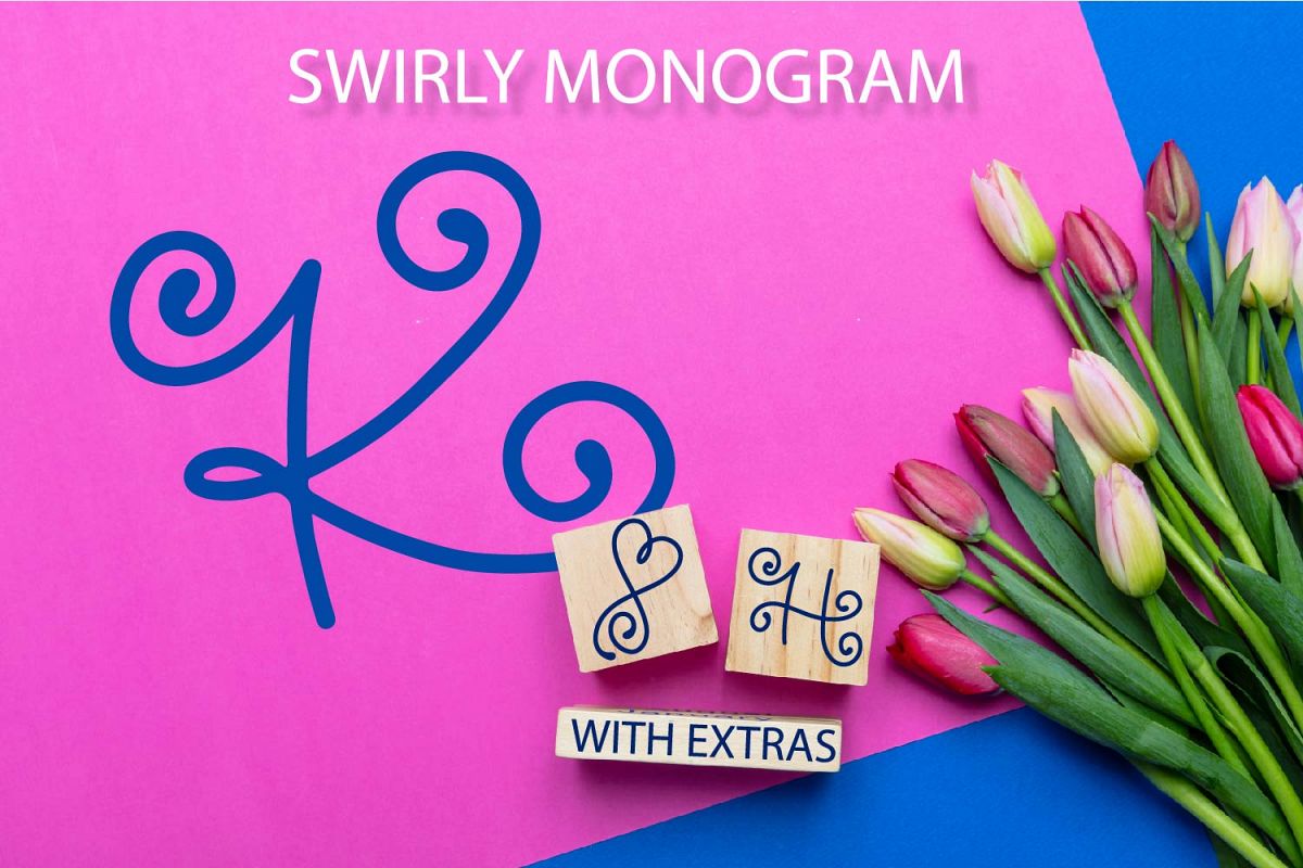 Swirly Monogram - With Swooshy Monoline Extras example image 1