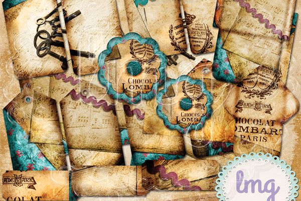 Vintage Chocolate Junk Journal Kit example image 1