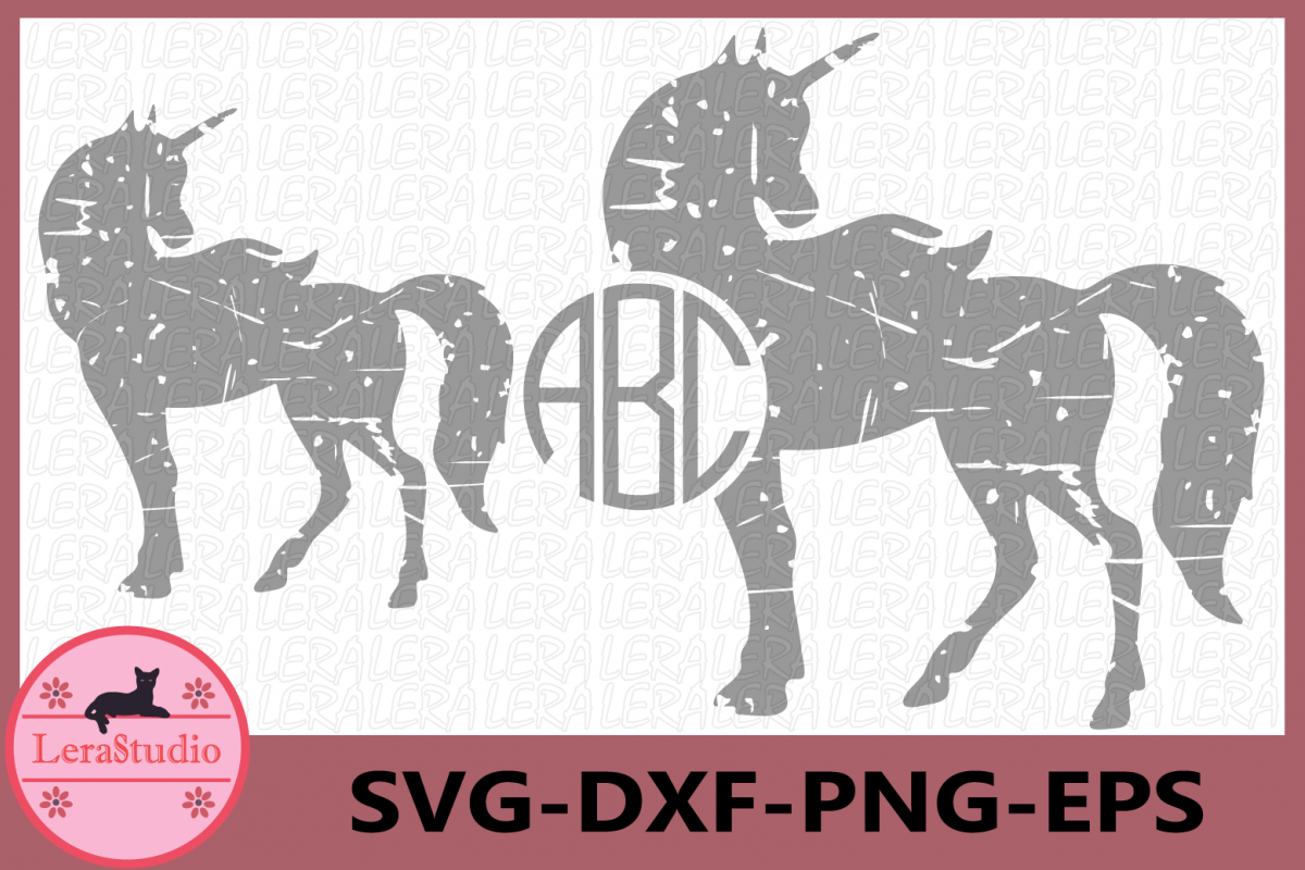 Unicorn Grunge svg, Unicorn Distressed, Unicorn Vector example image 1