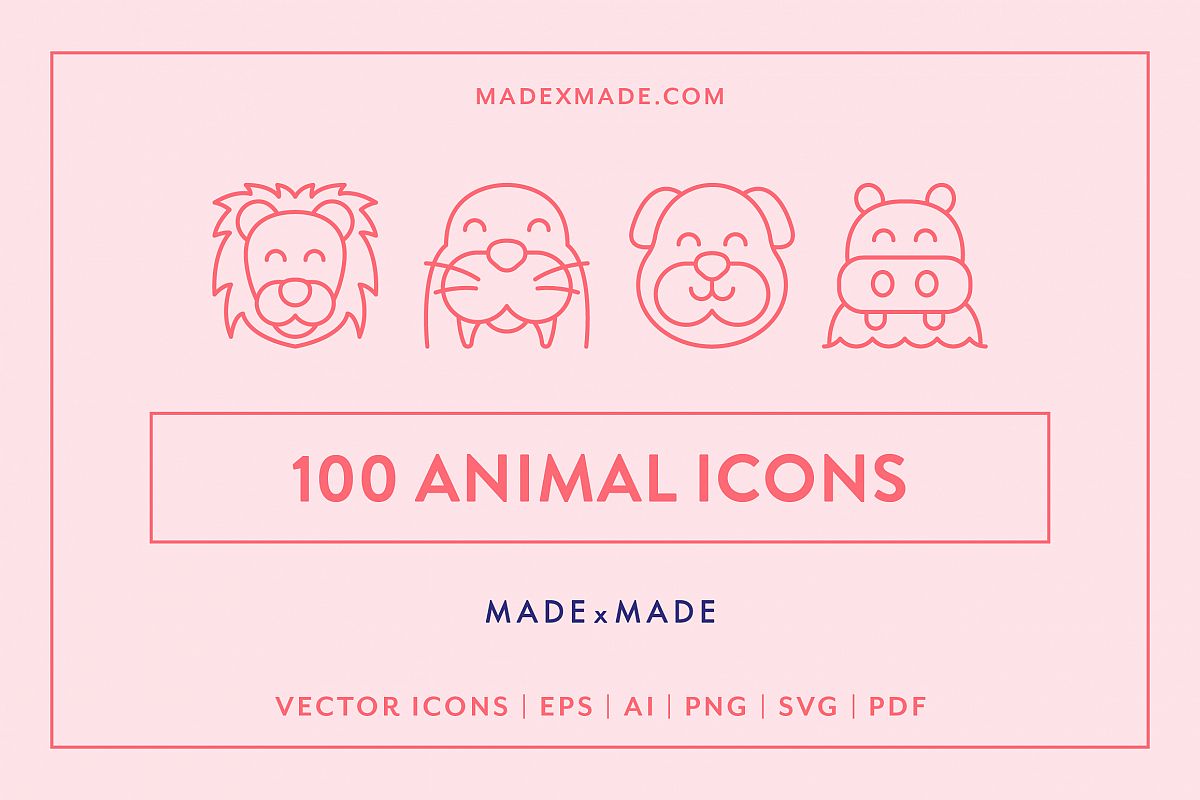 Line Icons - Animals example image 1
