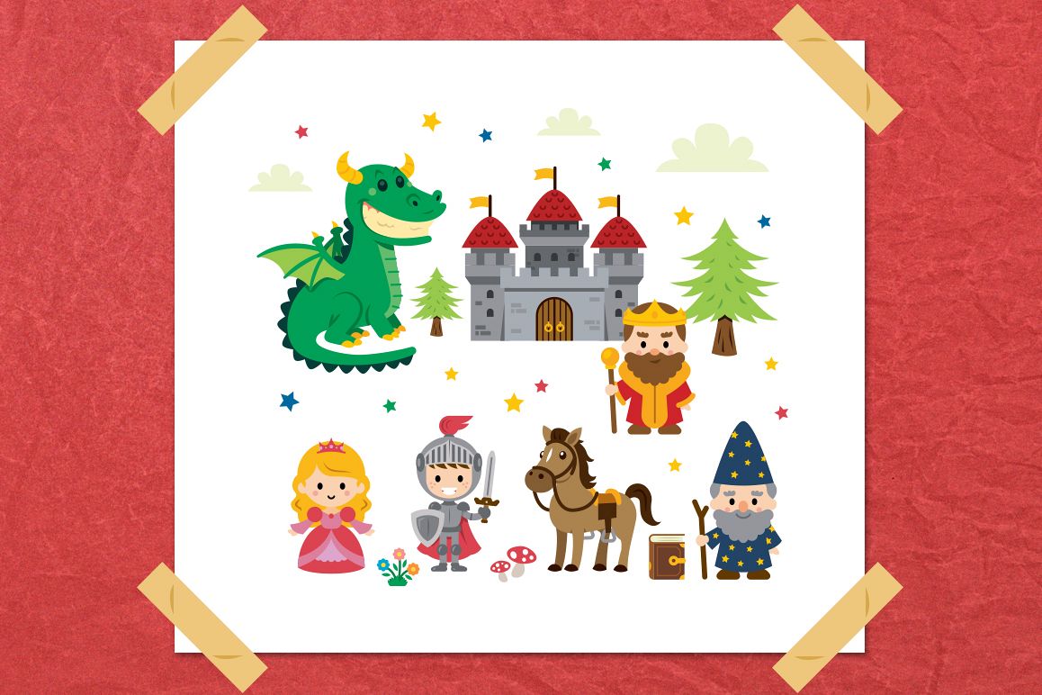 Fantasy Fairy Tale Clipart kit example image 1