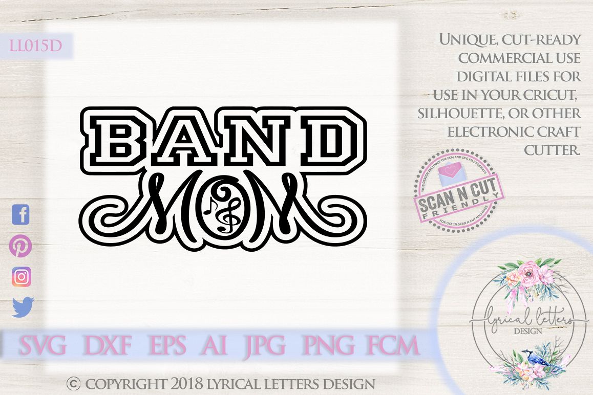 Band Mom SVG DXF Cut File LL015D example image 1