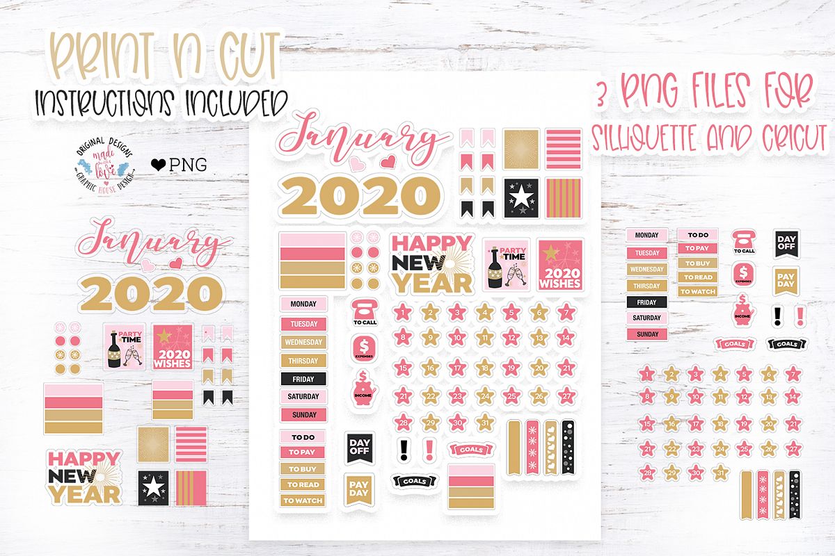 January Planner Stickers example image 1