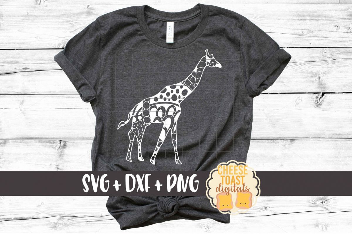 Giraffe - Zen Doodle Art - Animal SVG PNG DXF Files example image 1