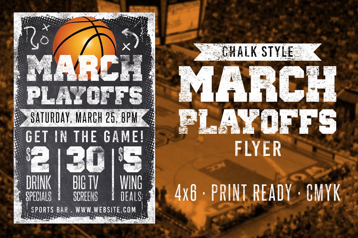 Chalk Basketball Flyer example image 1