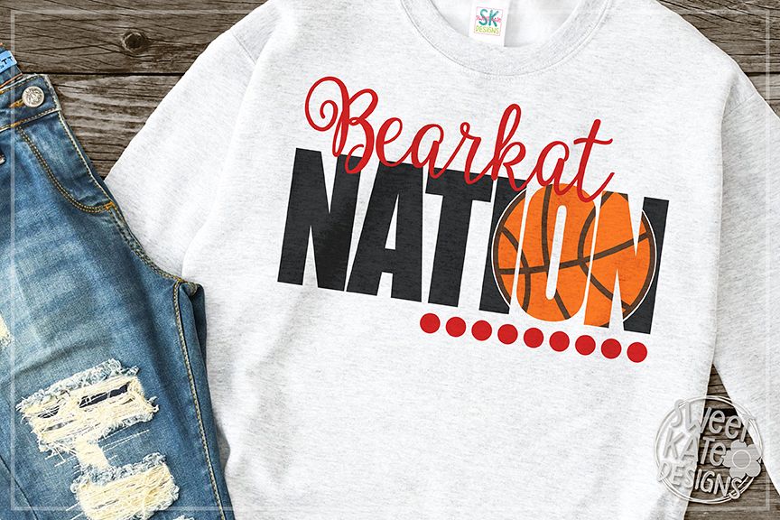 Bearkat Nation with Knockout Basketball SVG DXF EPS PNG JPG example image 1