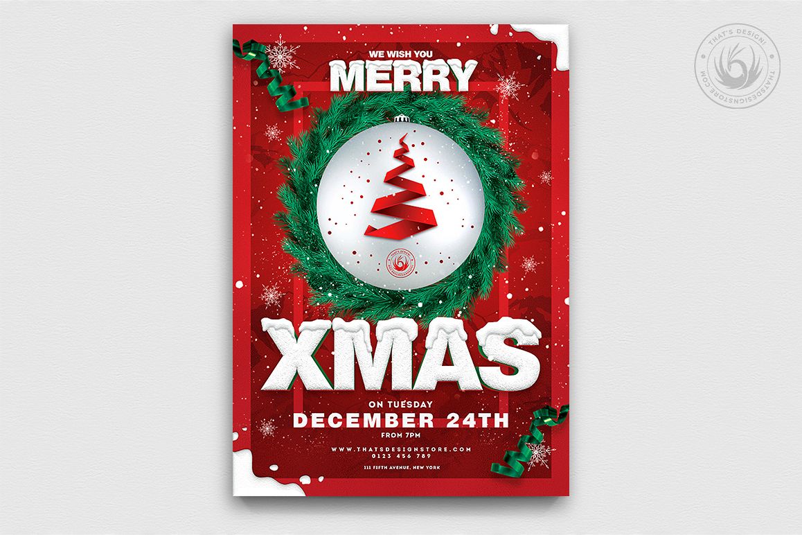 Christmas Eve Flyer Template V11 example image 1