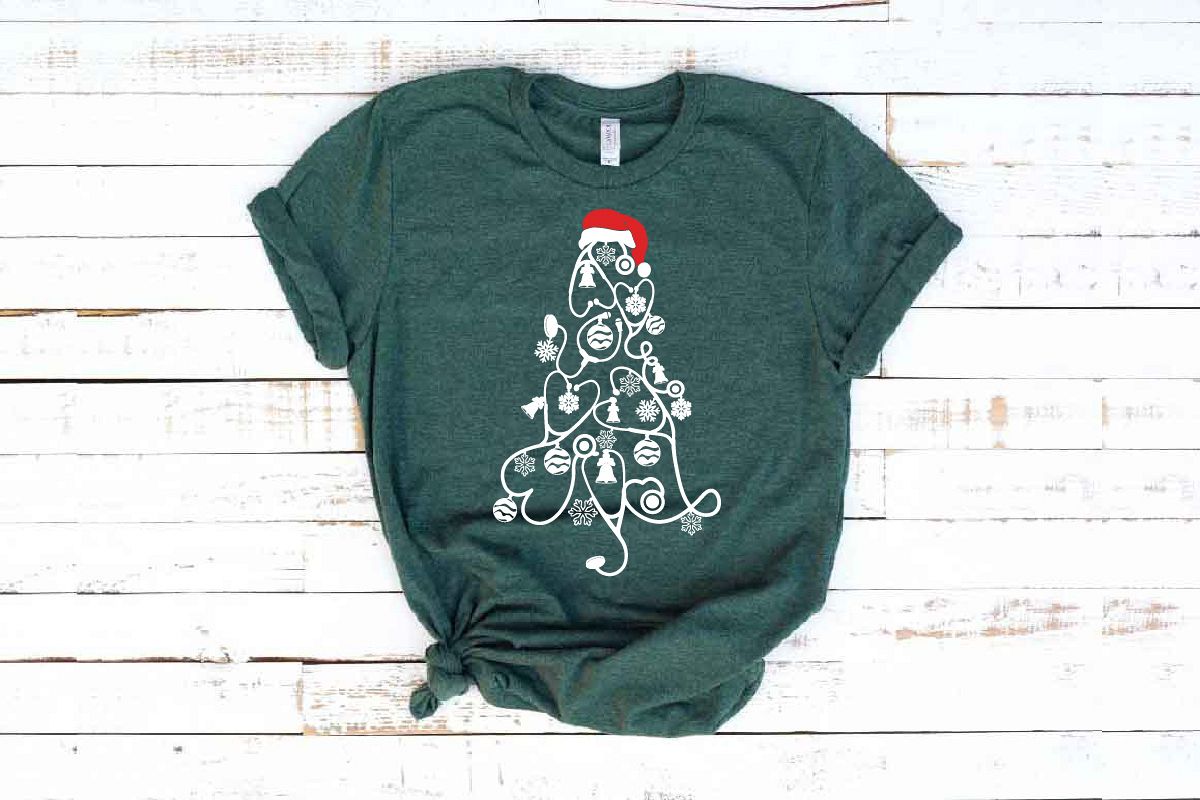 Stethoscope christmas tree SVG Nurse Squad xmas elf 1595s example image 1
