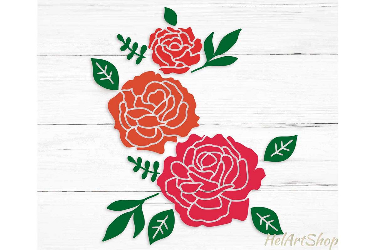 Roses svg, flower bouquet svg example image 1