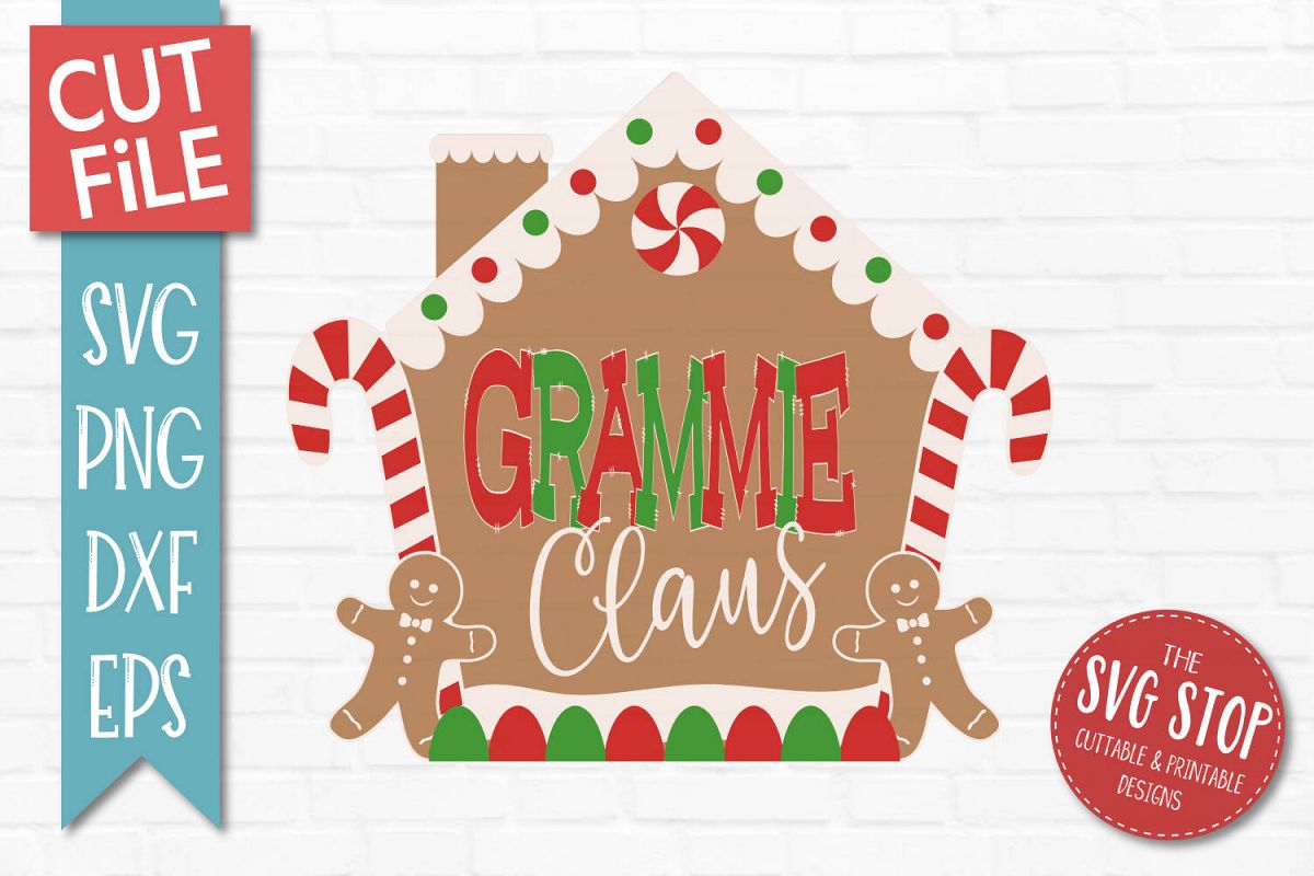 Grammie Claus Gingerbread Christmas SVG, PNG, DXF, EPS example image 1