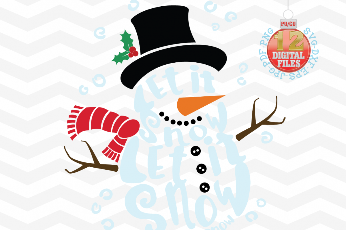 Download Snowman Svg - Let it snow Svg -2 in 1- Christmas SVG - Snow