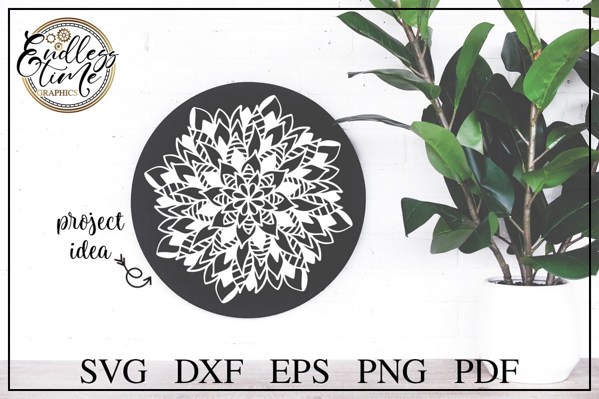 Mandala SVG Cut File - A Hand Drawn Zentangle Design example image 1