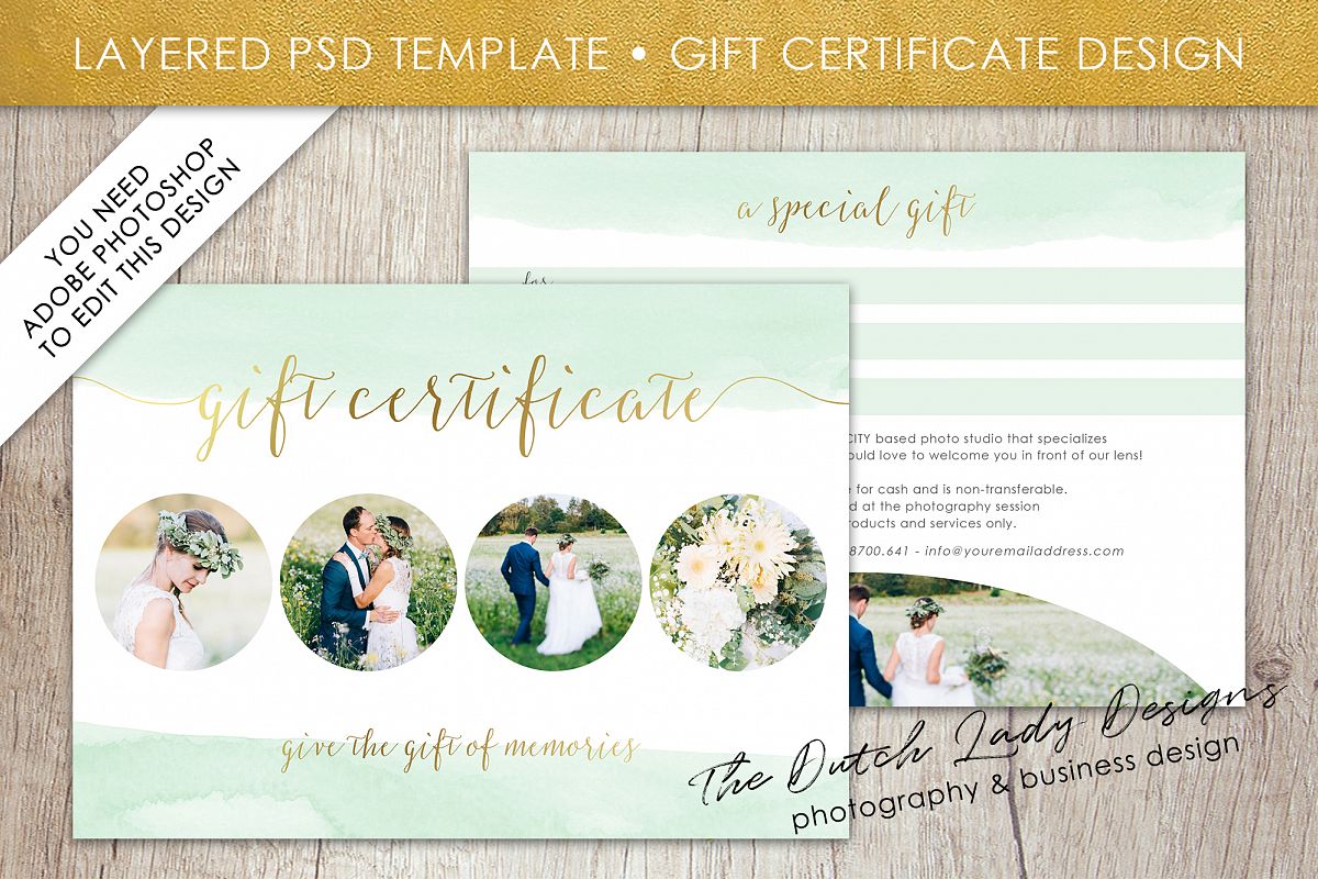 Photo Gift Card Template for Adobe Photoshop - #52 example image 1
