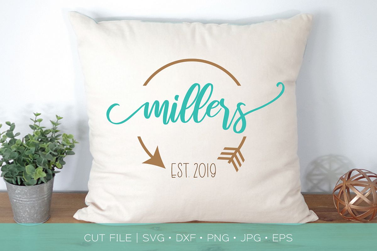 Name Split Monogram Template SVG DXF Cut File example image 1