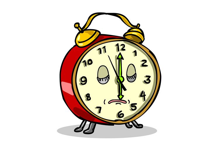 Vintage Alarm Clock Sleeping Cartoon example image 1