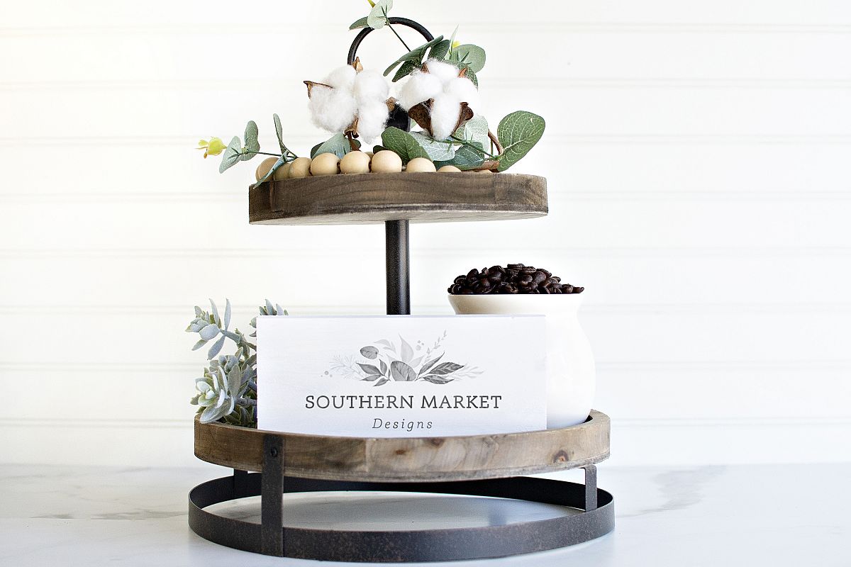 4x6 Tiered Tray Wood Sign Digital Mock Up Styled Photo example image 1