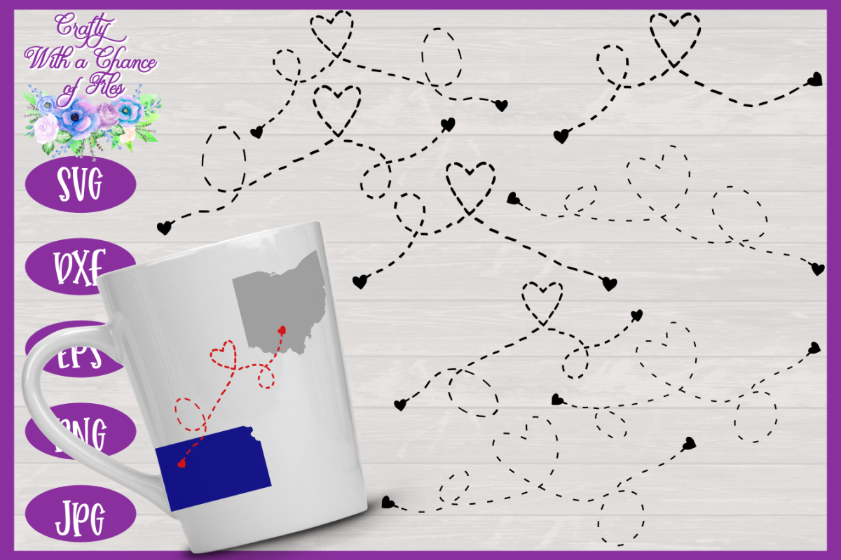 Heart Dashed Line SVG | Long Distance SVG |Friendship SVG (11874