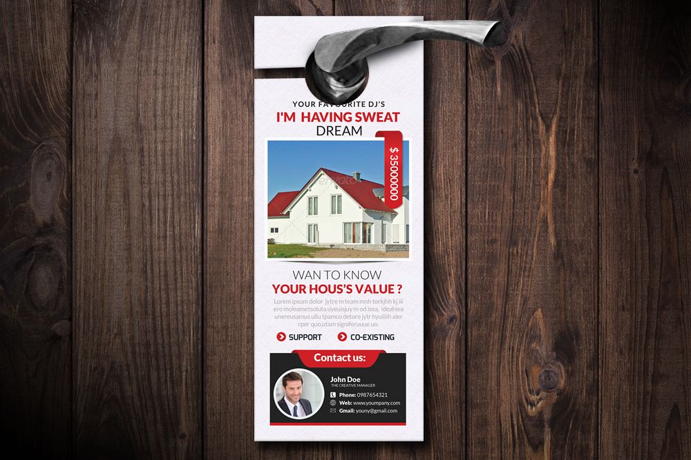 Real Estate Door Hangers 64674 Card Making Design Bundles
