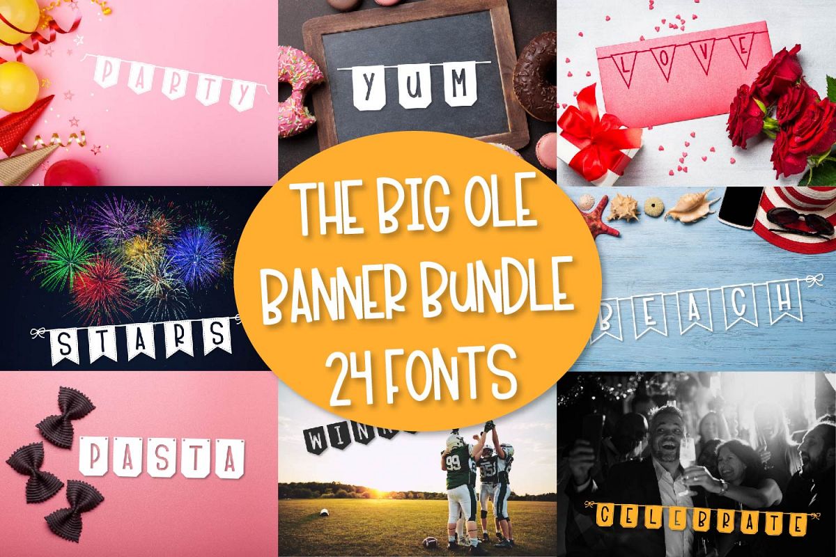 The Big Ole Banner Bundle 24 Fonts example image 1